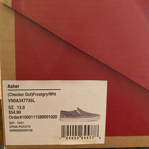 Men’s Size 13 Grey & White Checkered Vans - Picture 2 of 2